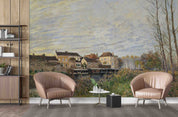 3D Oil Painting Village House River Trees Wall Mural Wallpaper GD 2961- Jess Art Decoration