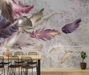 3D Luxury Colorful Feather Pattern Wall Mural Wallpaper GD 4177- Jess Art Decoration