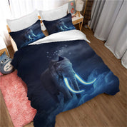 3D Animal Elephant Glowworm Cloud Blue Quilt Cover Set Bedding Set Duvet Cover Pillowcases 1124