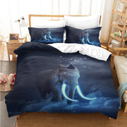 3D Animal Elephant Glowworm Cloud Blue Quilt Cover Set Bedding Set Duvet Cover Pillowcases 1124