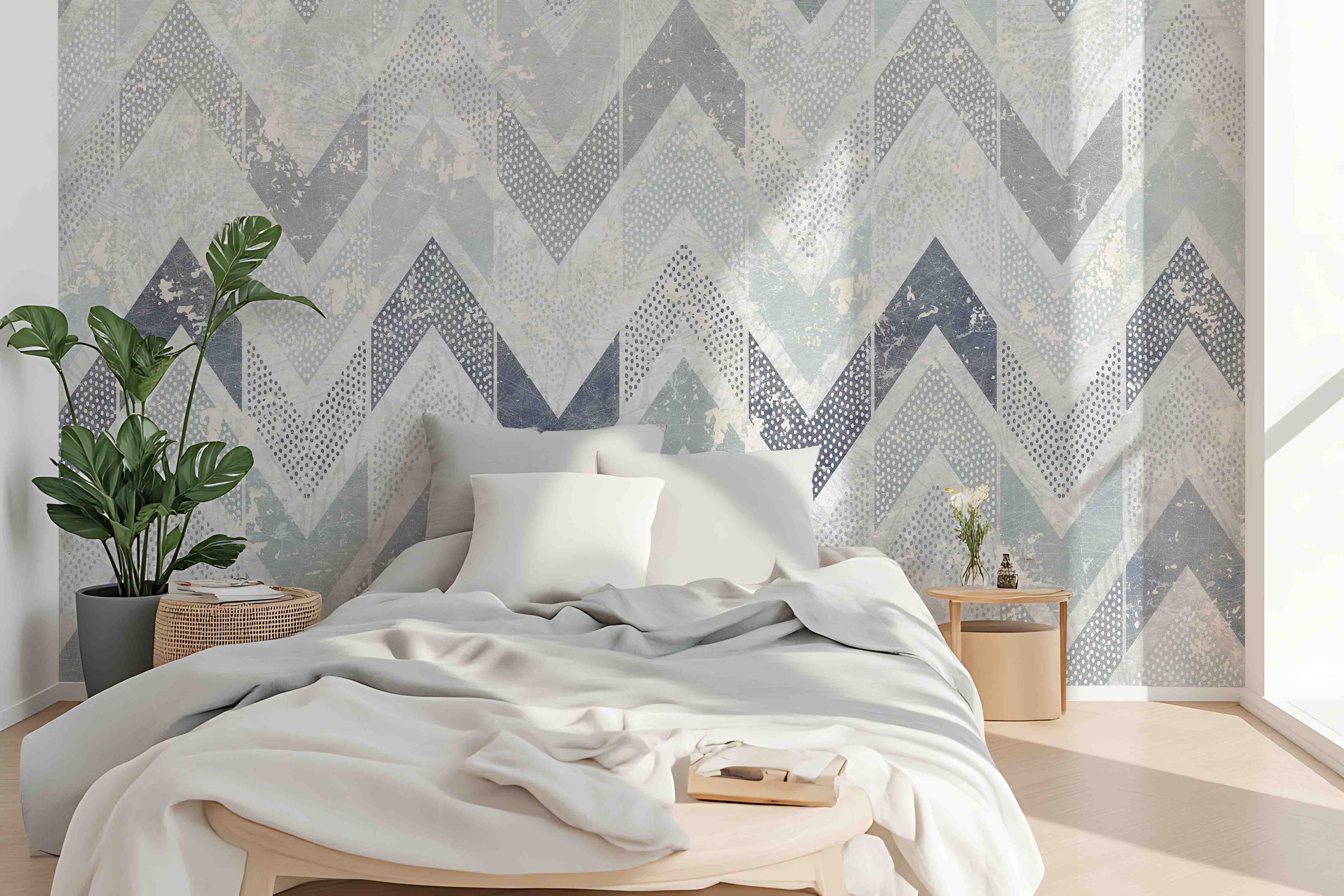 3D Geometric Curve Lines Wall Mural Removable  140