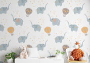 3D Cute Elephant Hot Air Balloon Wall Mural Wallpaper GD 4004- Jess Art Decoration