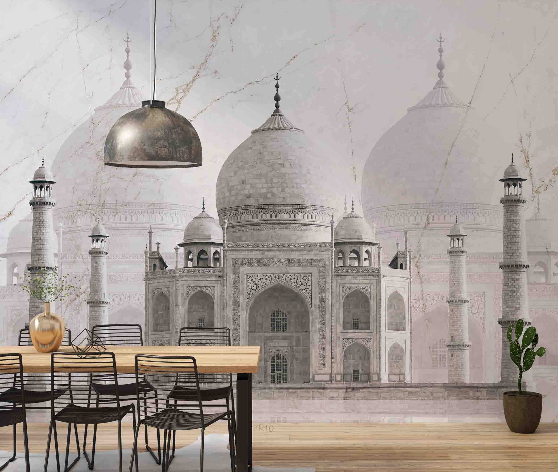 3D Taj Mahal India Agra Mausoleum Wall Mural Wallpaper GD 4786- Jess Art Decoration