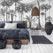 3D Misty Palm Tree Forest soft tropical palm landscape wall mural wallpaper for bedroom - view 2