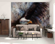 3D Beautiful Airbrush Spirit Eagle Black Wings Flying Wall Mural Wallpaper GD 4348- Jess Art Decoration