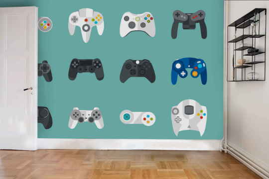 3D Game Controller Pattern gaming controller pattern wall mural wallpaper for kids room - view 2