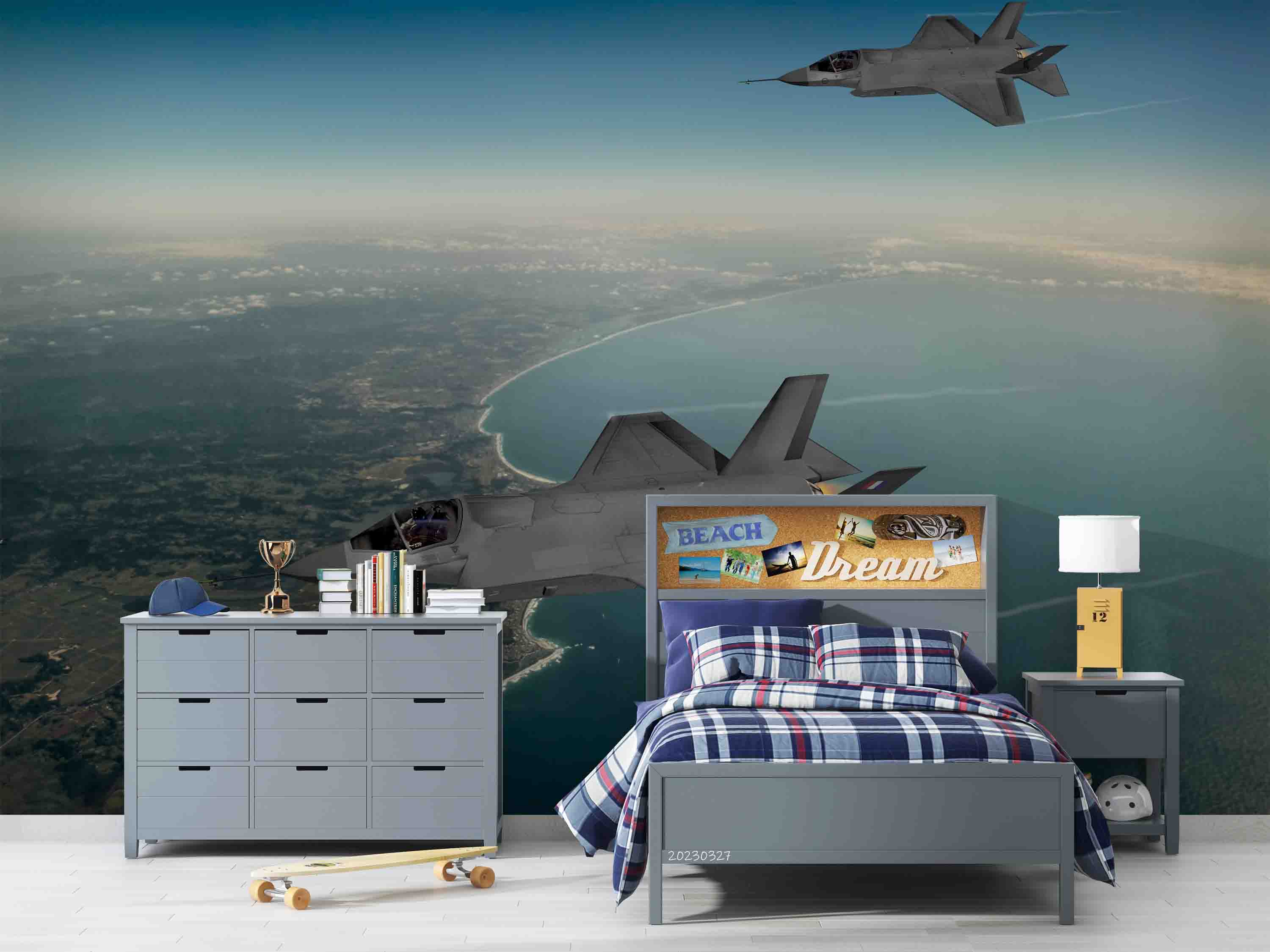 3D F-35 Lightning II Fighter Aircraft Australia Tweed Heads Wall Mural Wallpaper GD 5472- Jess Art Decoration