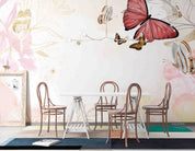 3D Butterfly Background Border Floral Wall Mural Wallpaper GD 3488- Jess Art Decoration
