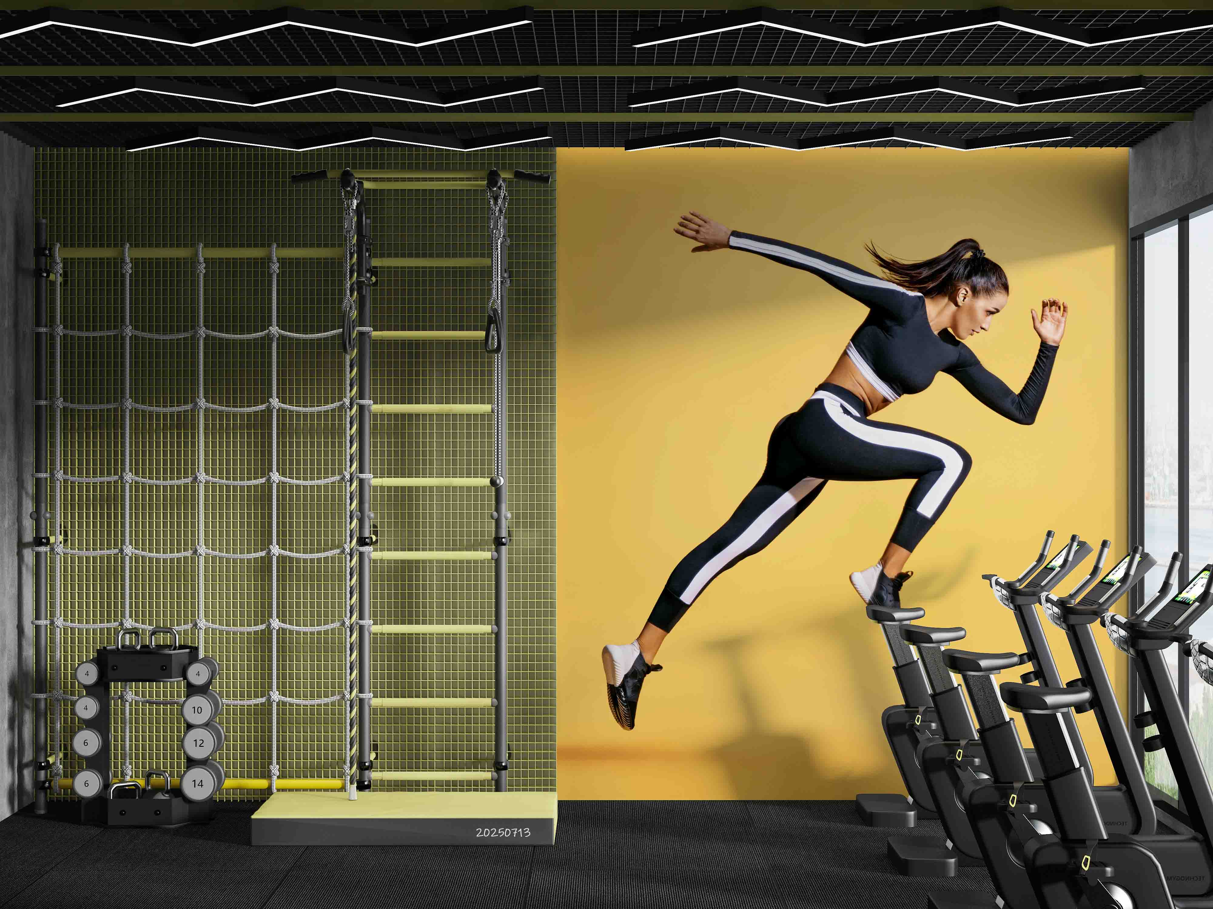 3D Gym Fitness Gymnasium Wall Mural Wallpaper 42