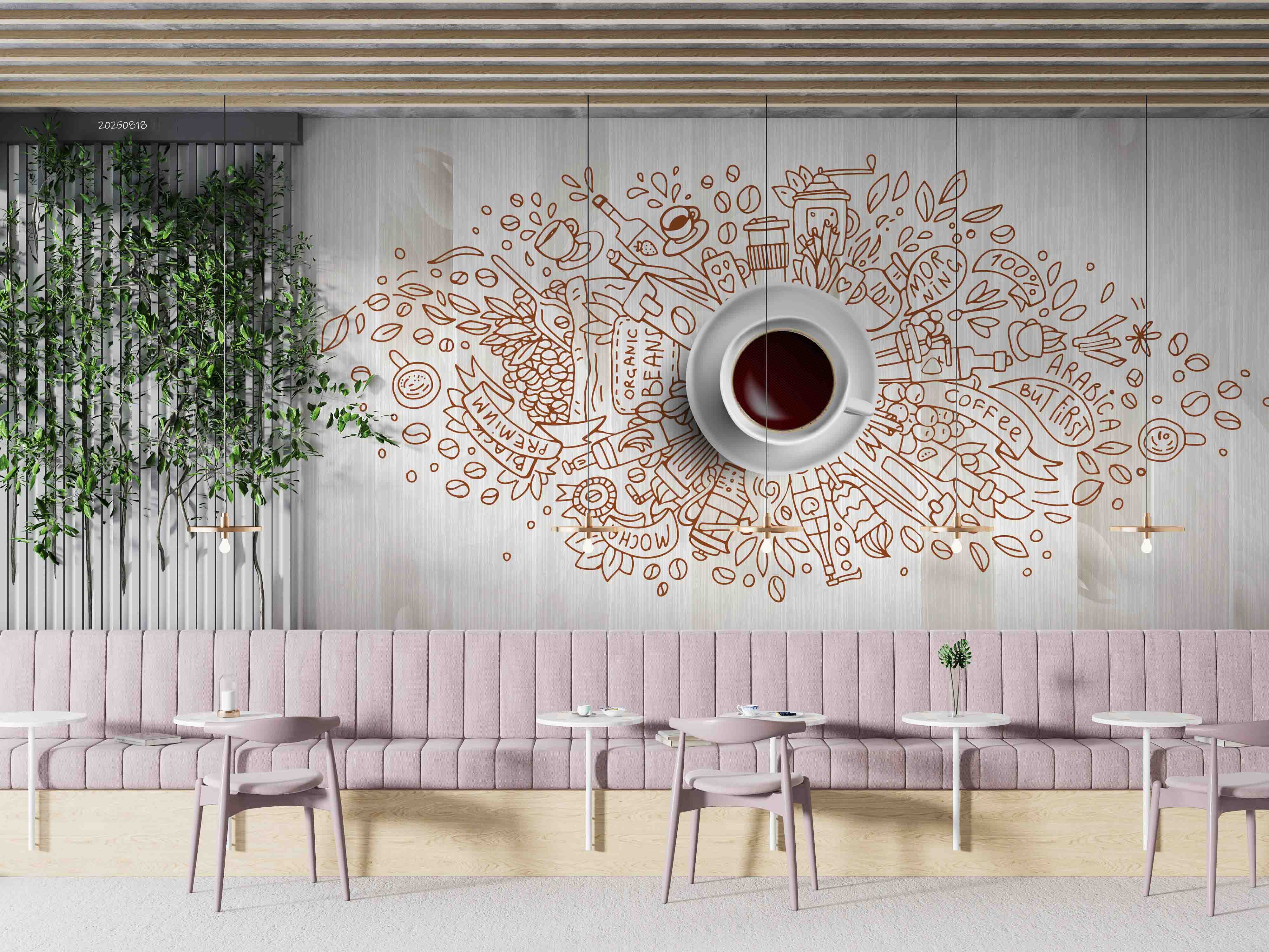 3D Restaurant Snack Bar Coffee Shop Wall Mural Wallpaper 32