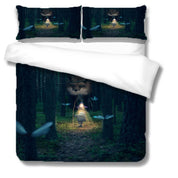 3D Forest Tree Light Child Butterfly Quilt Cover Set Bedding Set Duvet Cover Pillowcases 1178