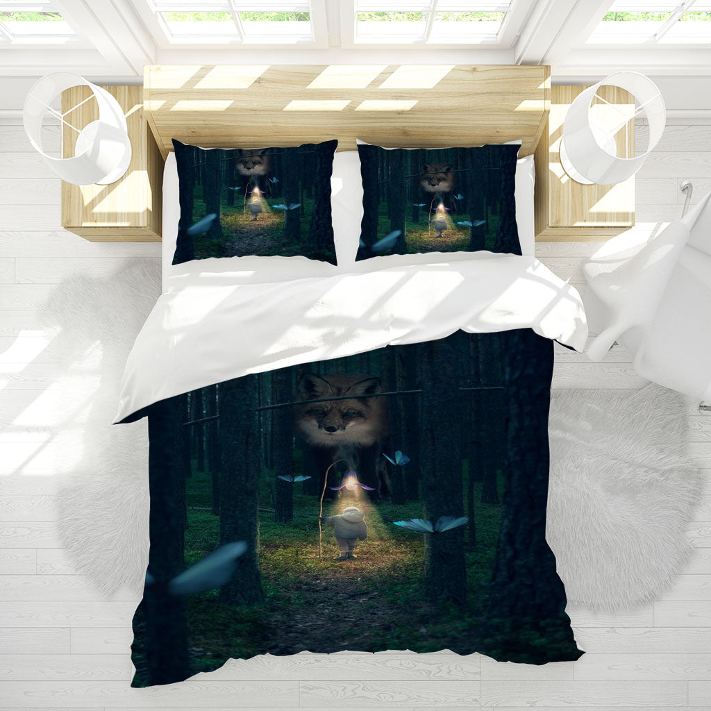 3D Forest Tree Light Child Butterfly Quilt Cover Set Bedding Set Duvet Cover Pillowcases 1178