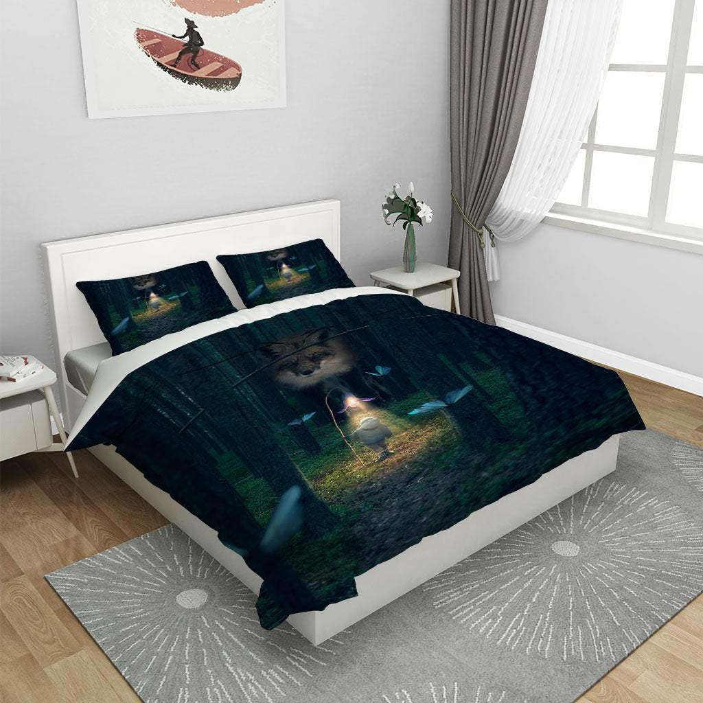 3D Forest Tree Light Child Butterfly Quilt Cover Set Bedding Set Duvet Cover Pillowcases 1178