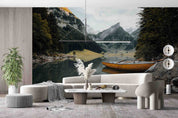 3D Mountain River Trees Boat Landscape Wall Mural Wallpaper GD 2939- Jess Art Decoration