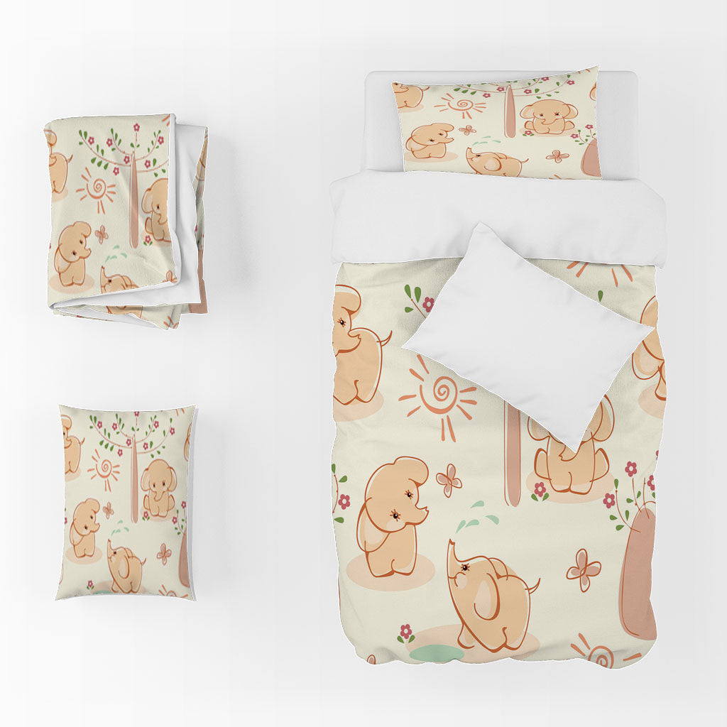 3D Tree Elephant Floral Sun Quilt Cover Set Bedding Set Duvet Cover Pillowcase 1428