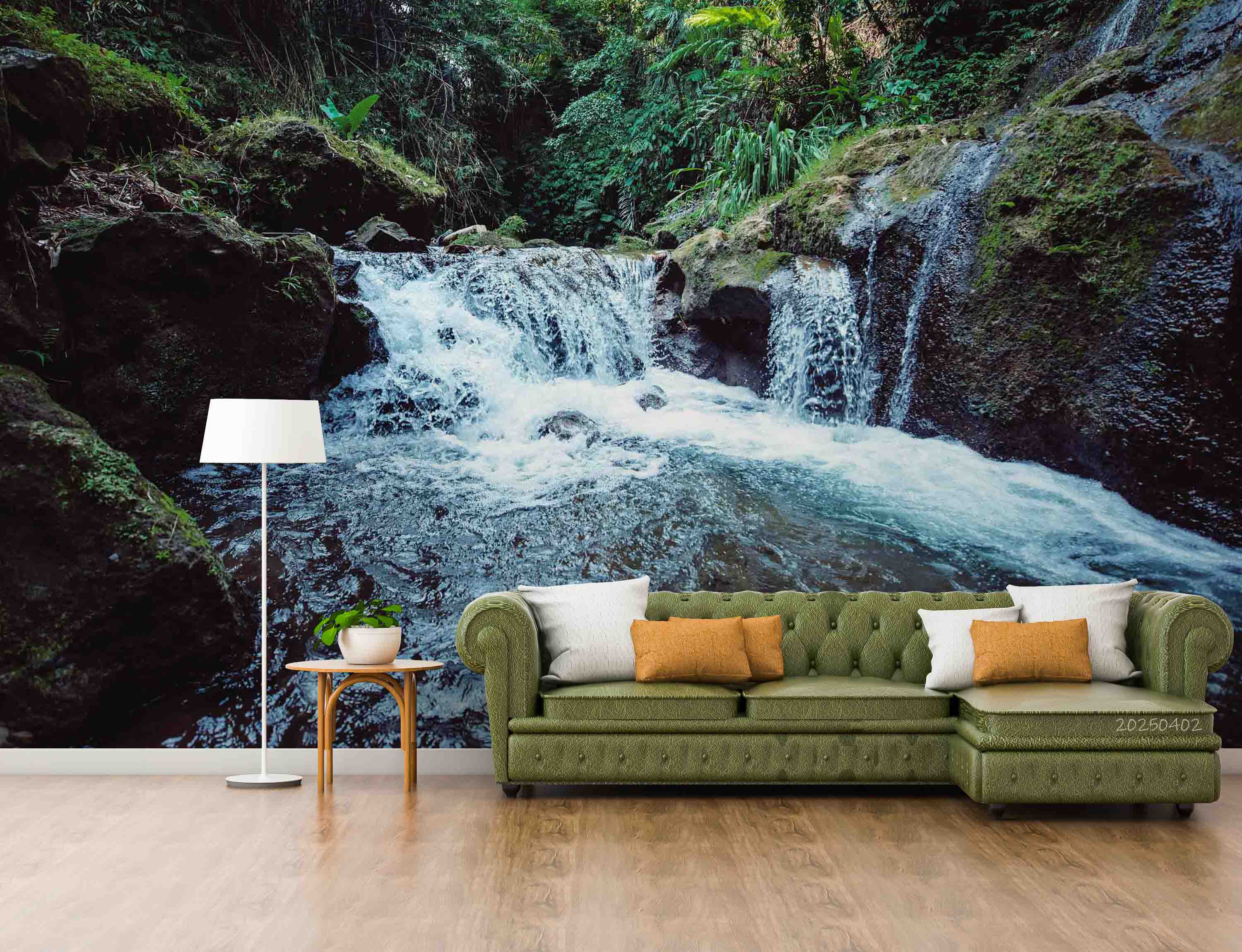3D Green Mountain Forest Stream Landscape Wallpaper Wall Mural Wall Decor Wall Art Wall Sticker Remoable Wallpaper