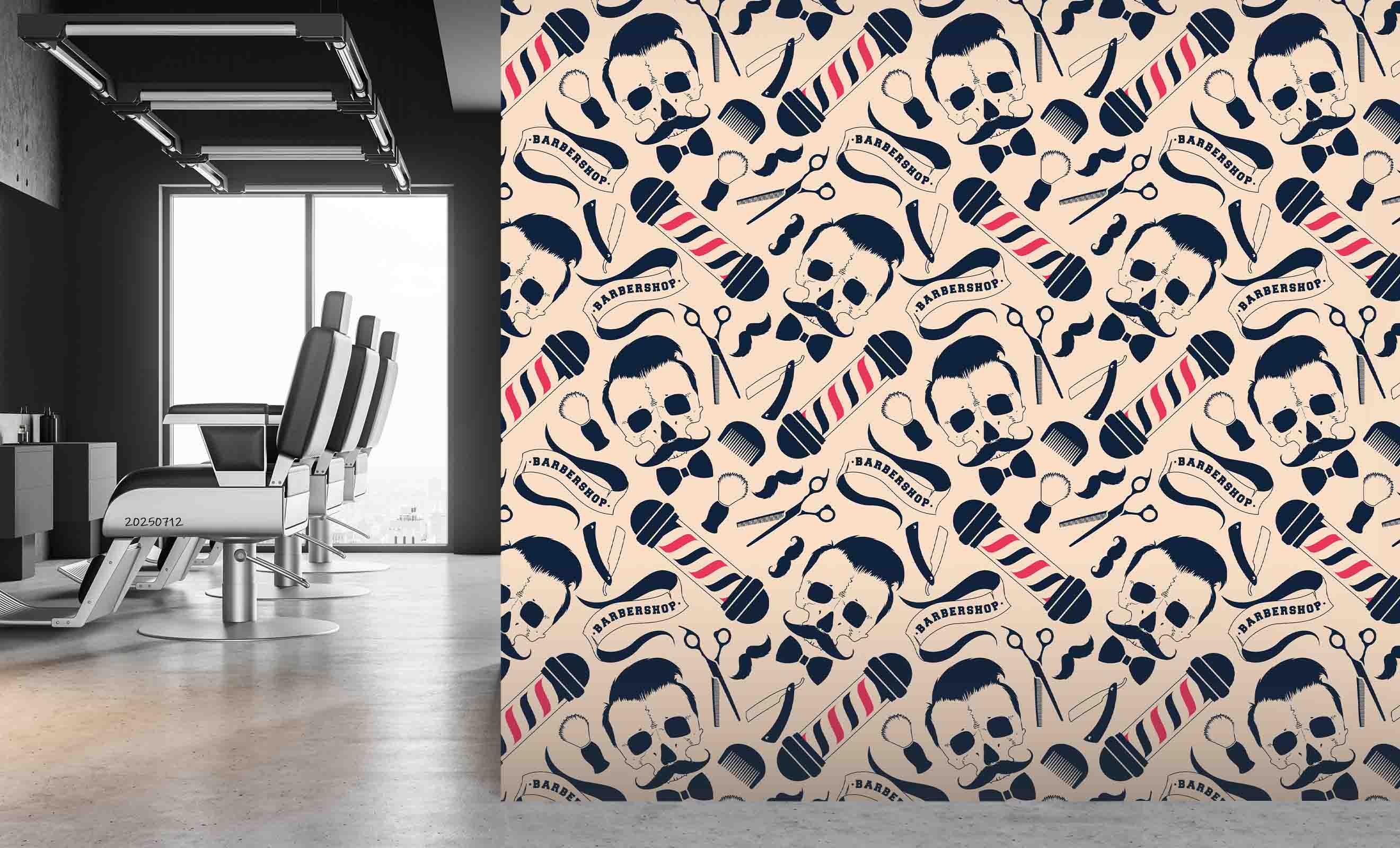 3D Salon Shop Beauty Salon Barber Shop Pattern Wall Mural Wallpaper 14