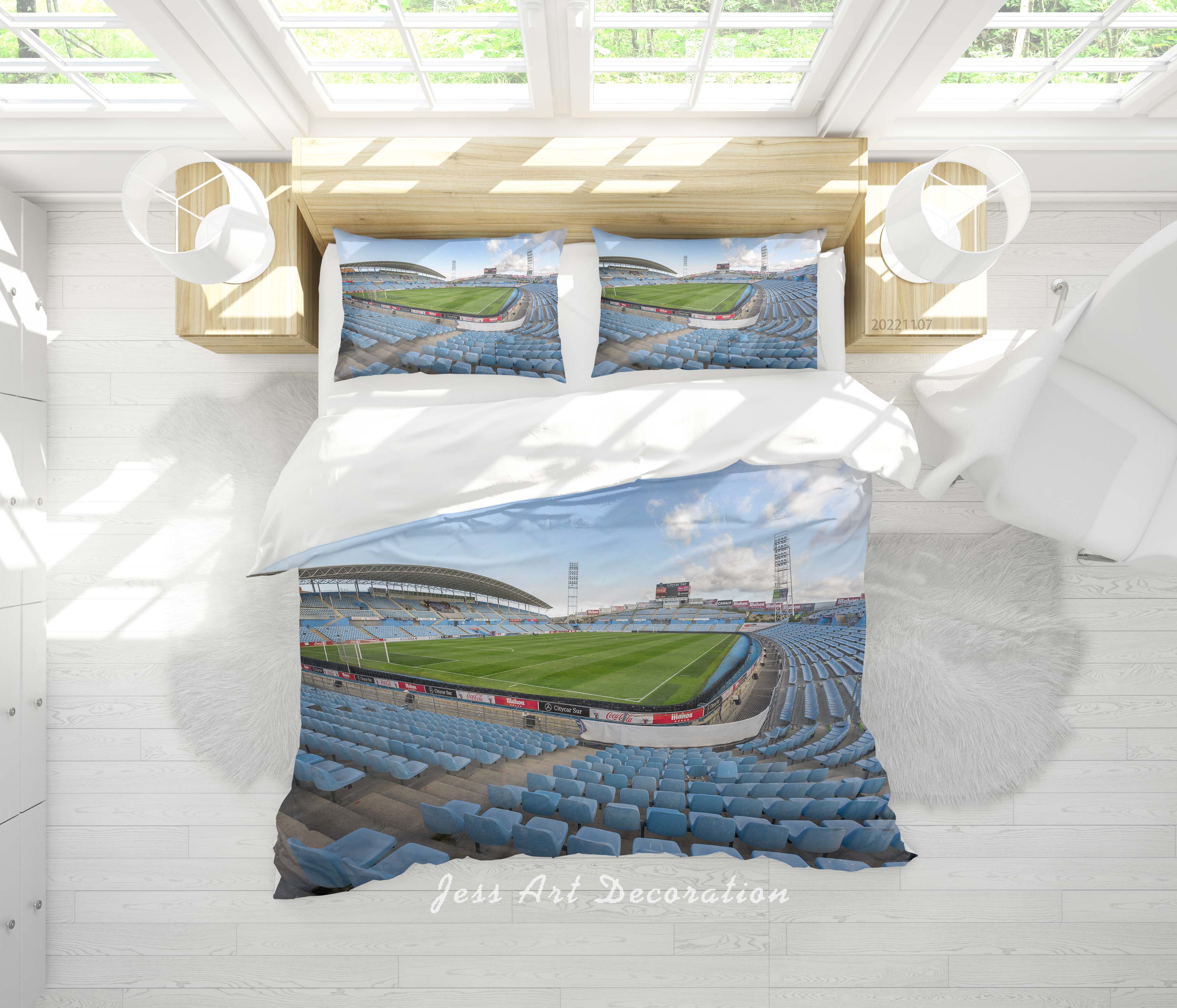 3D Getafe CF Spectator Seats Sky Cloud Quilt Cover Set Bedding Set Duvet Cover Pillowcase 819