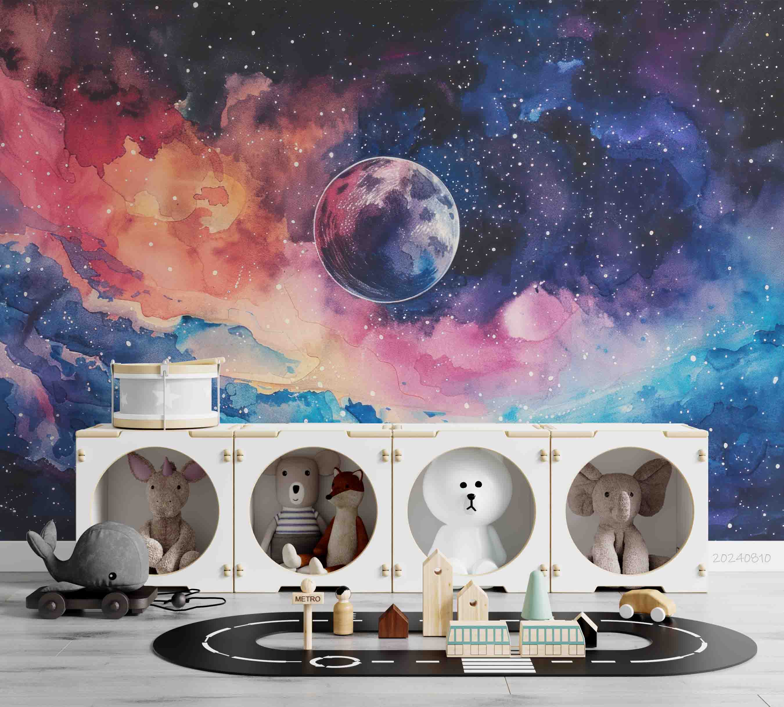 3D Watercolour The Earth Wave Point Wall Mural Wallpaper YXL 192