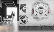 3D Barber Shop Hair Salon Haircut Specialist Wall Mural Wallpaper 2