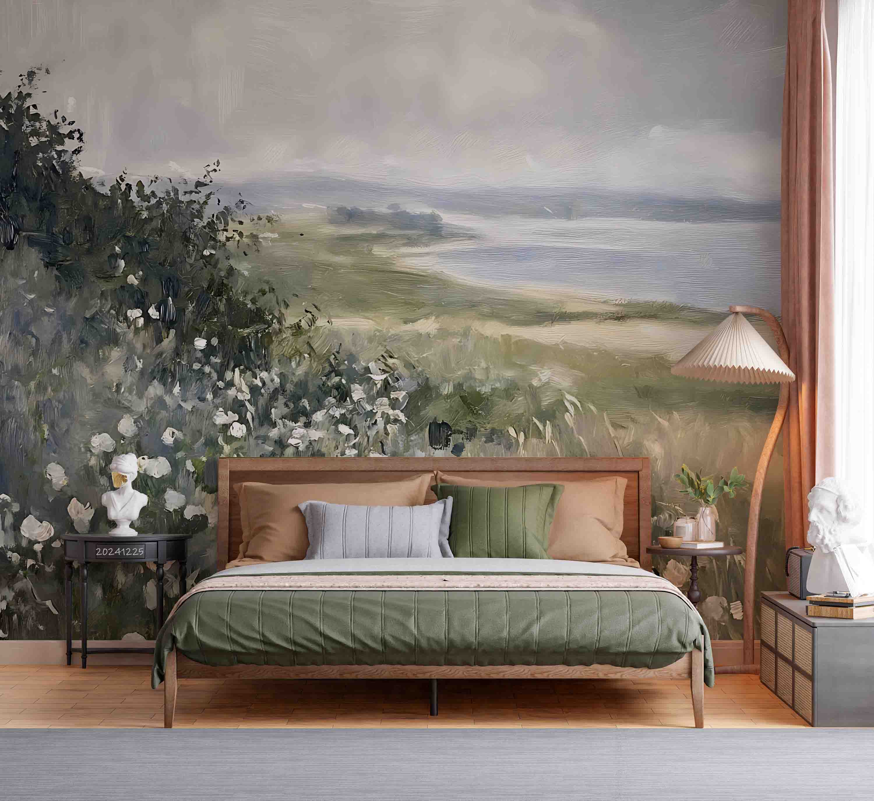 3D Sky Mountains Sea Floral Oil Painting Wallpaper Wall Mural Wall Decor Wall Art Wall Sticker Remoable Wallpaper LQH 24