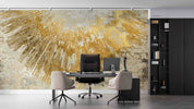 3D Office Business Commerce Golden Lines Modern Wall Mural Wallpaper 54