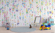 3D Childcare Nursery School Cartoon Kids Letters Wall Mural Wallpaper JN 2