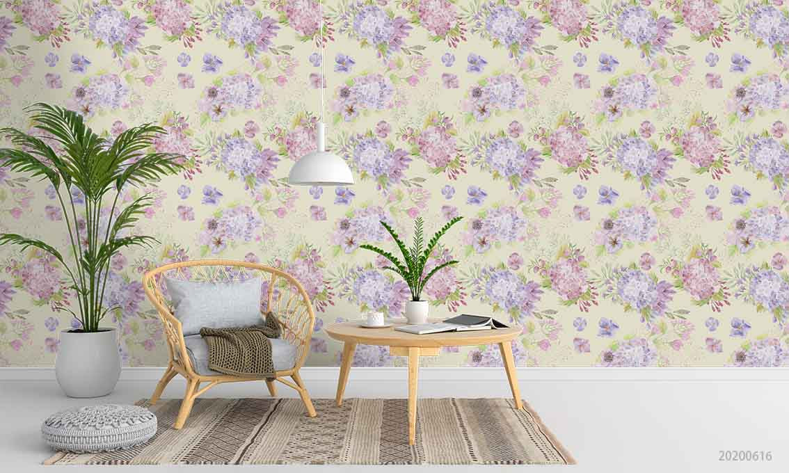 3D Pattern Floral Morning Glory Apricot Wall Mural Wallpaper YXL 2237