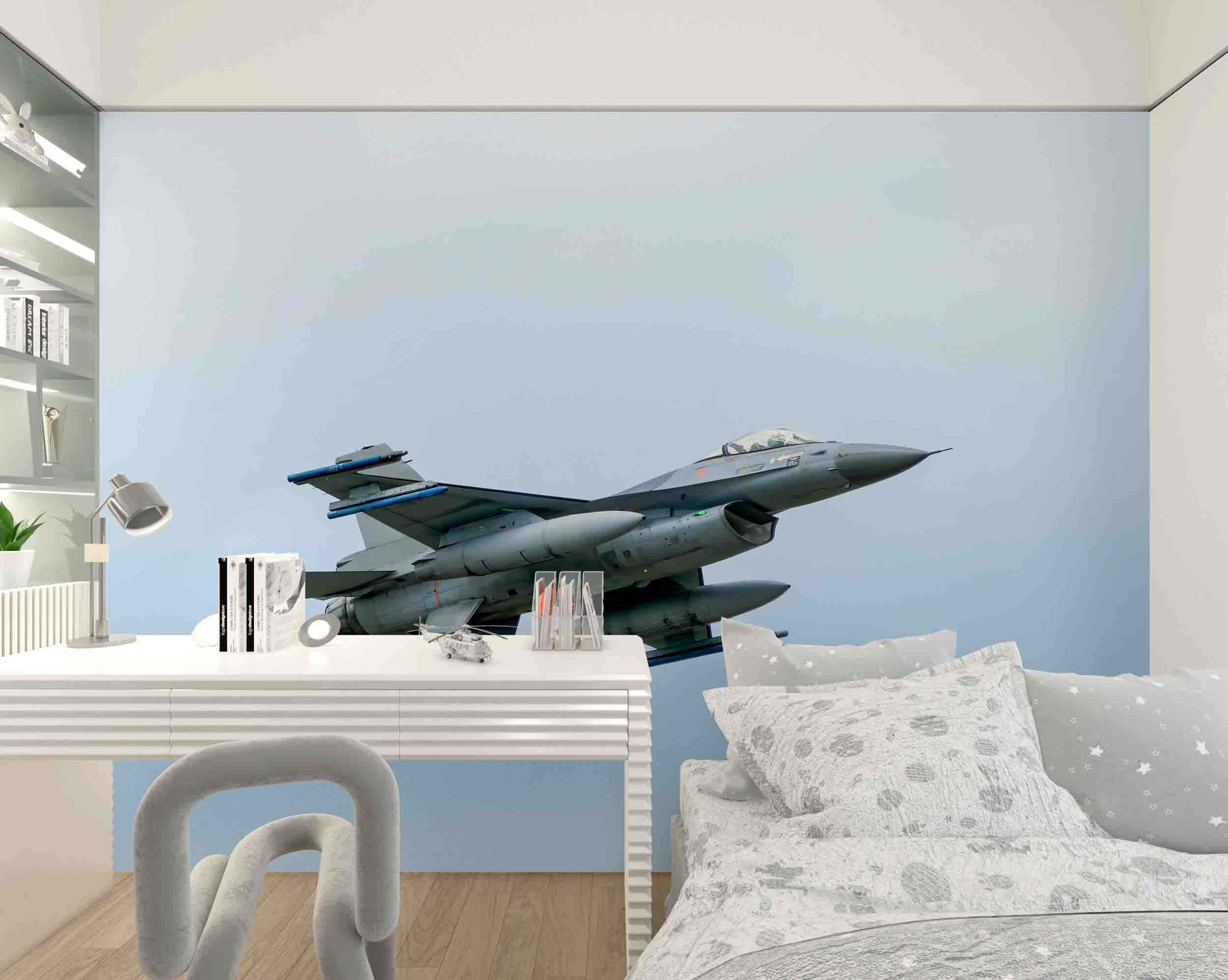 3D Royal Netherlands Air Force F16 Jet Fighter Flight Wall Mural Wallpaper GD 5426- Jess Art Decoration