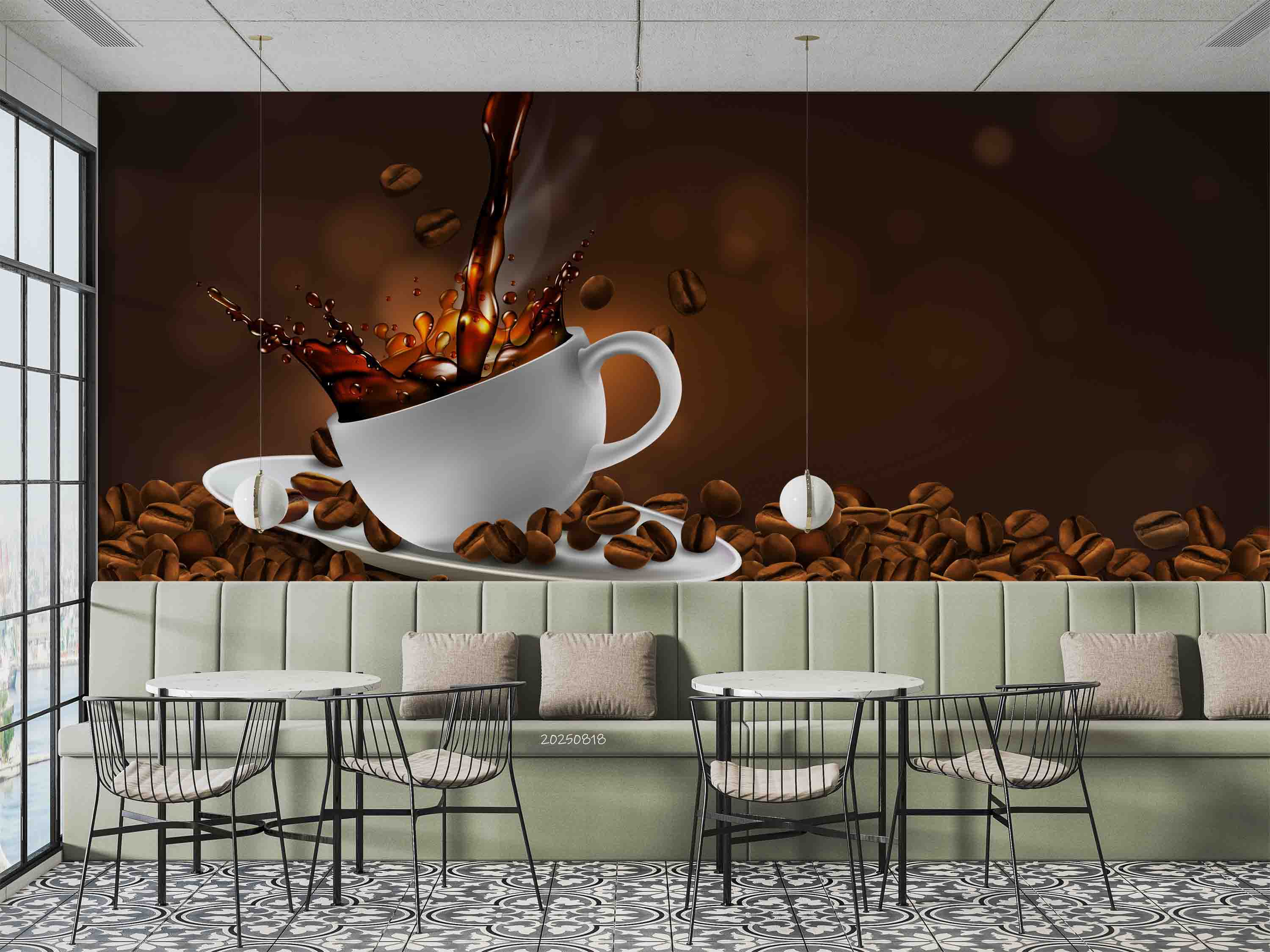 3D Restaurant Snack Bar Coffee Shop Wall Mural Wallpaper 31