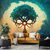 3D  Plant Tree Tree Hole Green Wall Mural Wallpaper YXL 1814