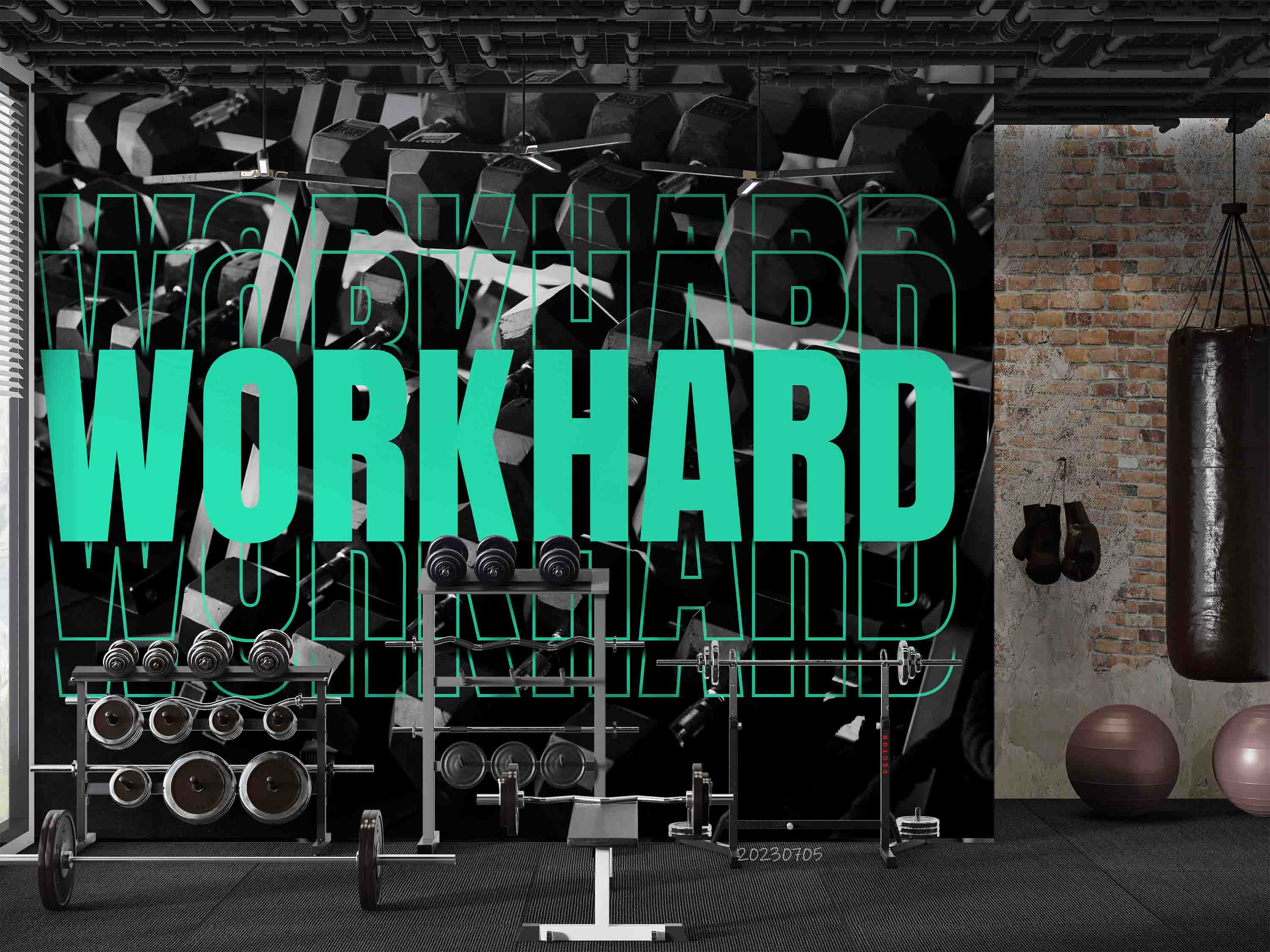 Copy of 3D Pattern Sports Apparatus Shoes Weightlifting Wall Mural Wallpaper YXL 1748