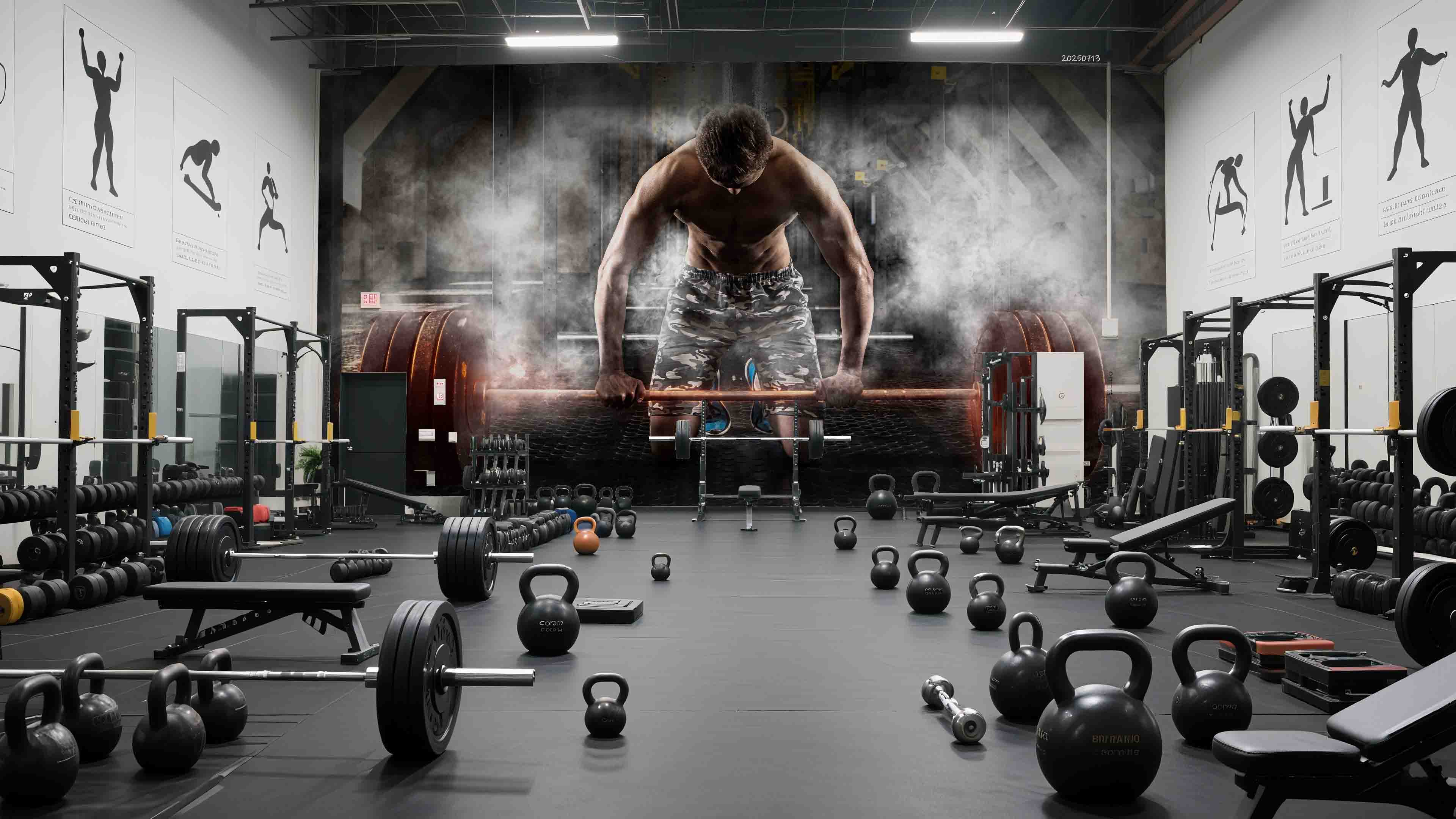 3D Gym Fitness Gymnasium Dumbbell Wall Mural Wallpaper 36