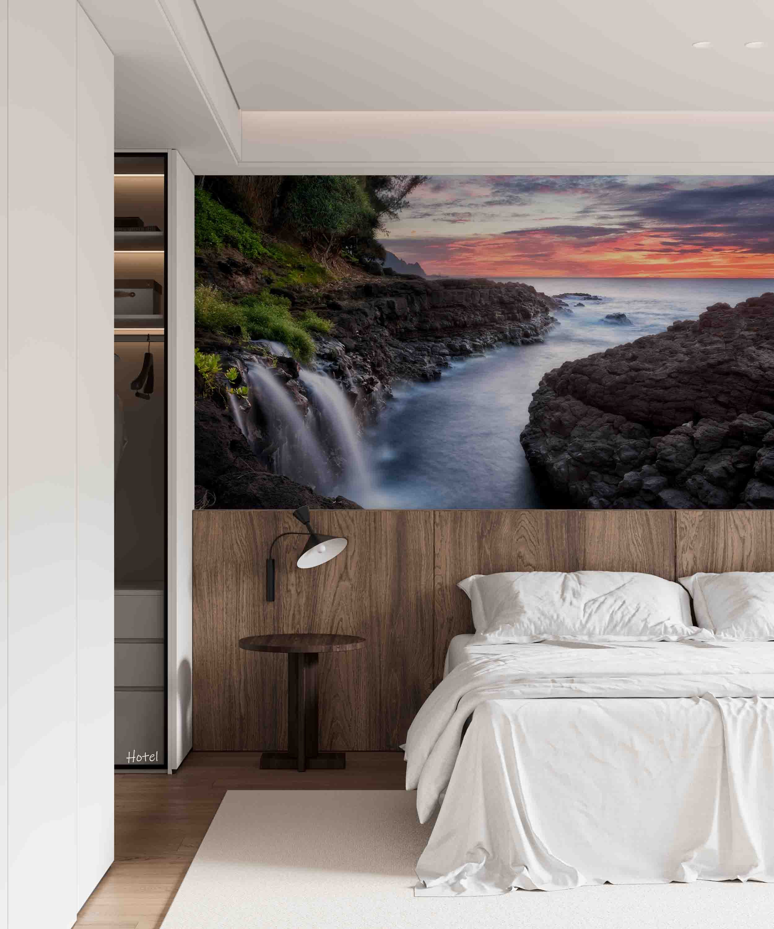 3D Hotel Inn Motel Hostel Resort Manor Scenery Sea Wall Mural Wallpaper 32