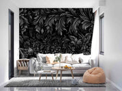 3D Artistic Black Leaf Background Wallpaper Wall Mural Wall Decor Wall Art Wall Sticker Remoable Wallpaper