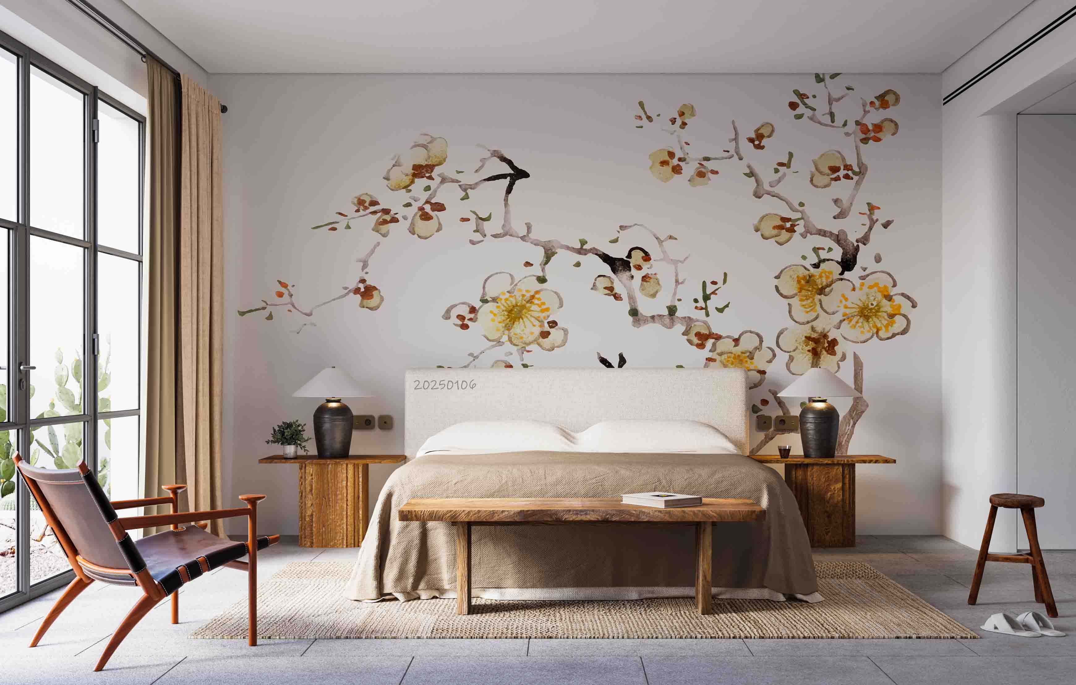3D Ink Plum Blossom Branch Wallpaper Wall Mural Wall Decor Wall Art Wall Sticker Remoable Wallpaper LQH