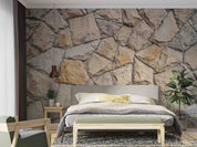 3D Vintage Brown Stone Wall Texture Wall Mural Wallpaper GD 4407- Jess Art Decoration