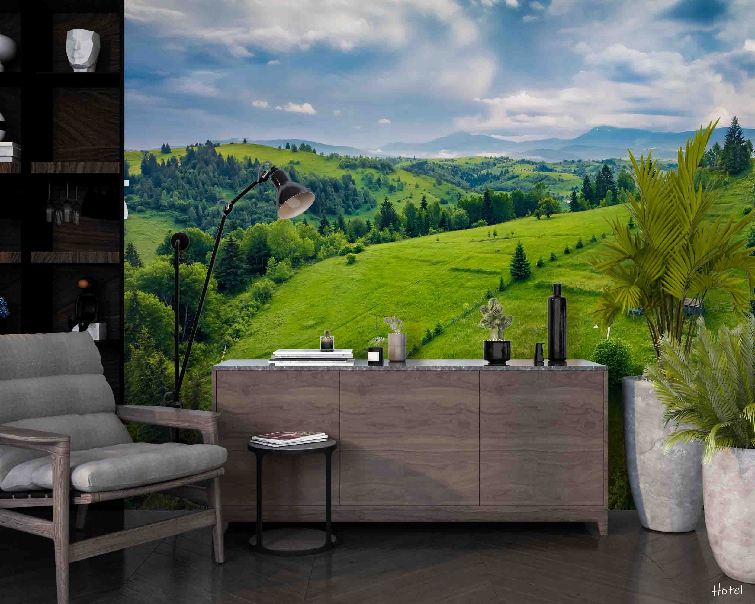 3D Hotel Inn Motel Hostel Resort Manor Scenery Wall Mural Wallpaper 16