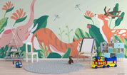 3D Childcare Nursery School Cartoon Animals Kids Wall Mural Wallpaper JN 15