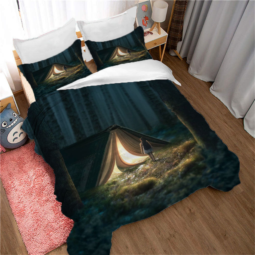 3D Tree Tent Lassock Grassland Quilt Cover Set Bedding Set Duvet Cover Pillowcases 1186
