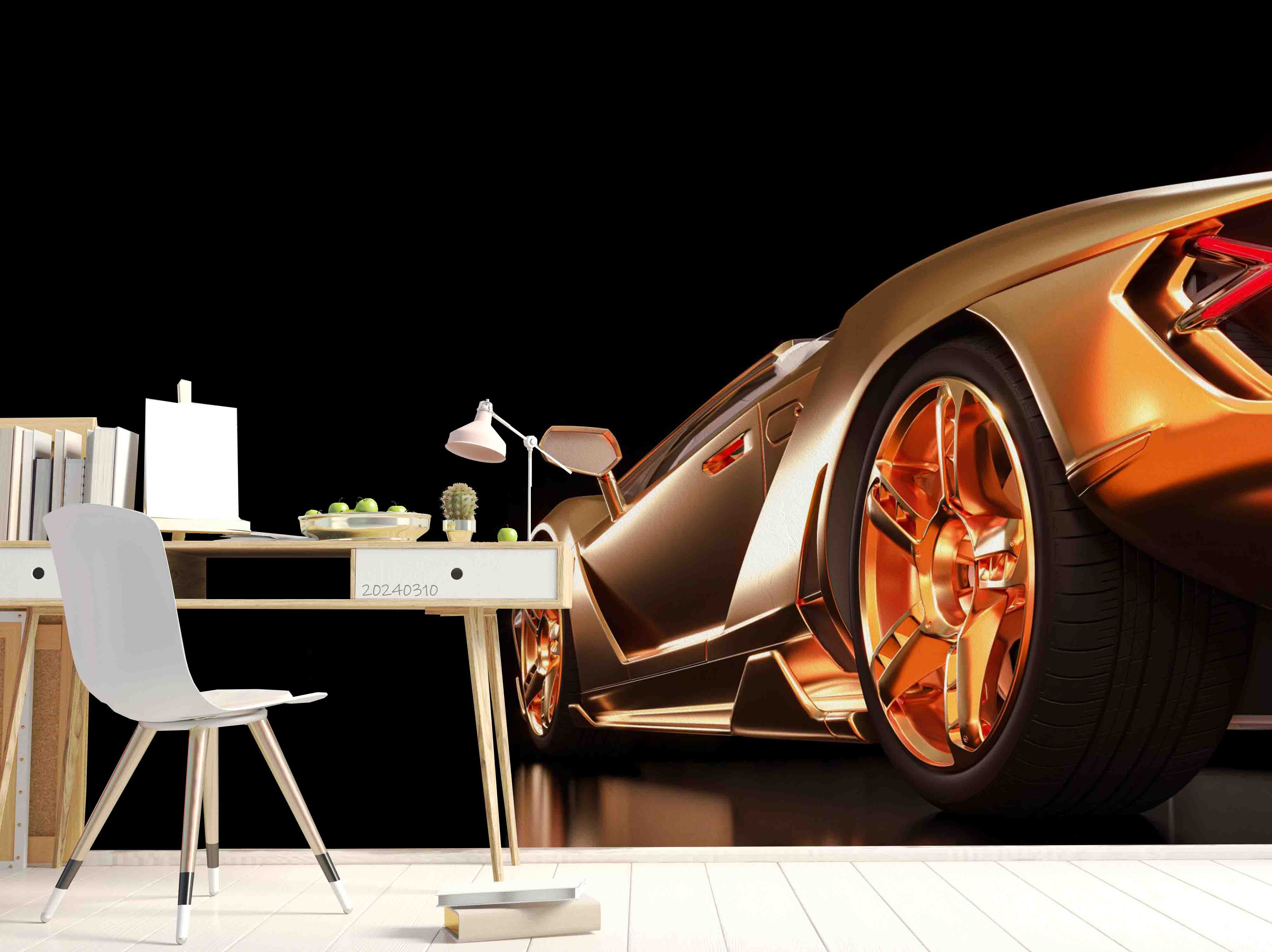 3D Brown Sports Car Pattern Wallpaper Wall Mural Wall Decor Wall Art Wall Sticker Remoable Wallpaper