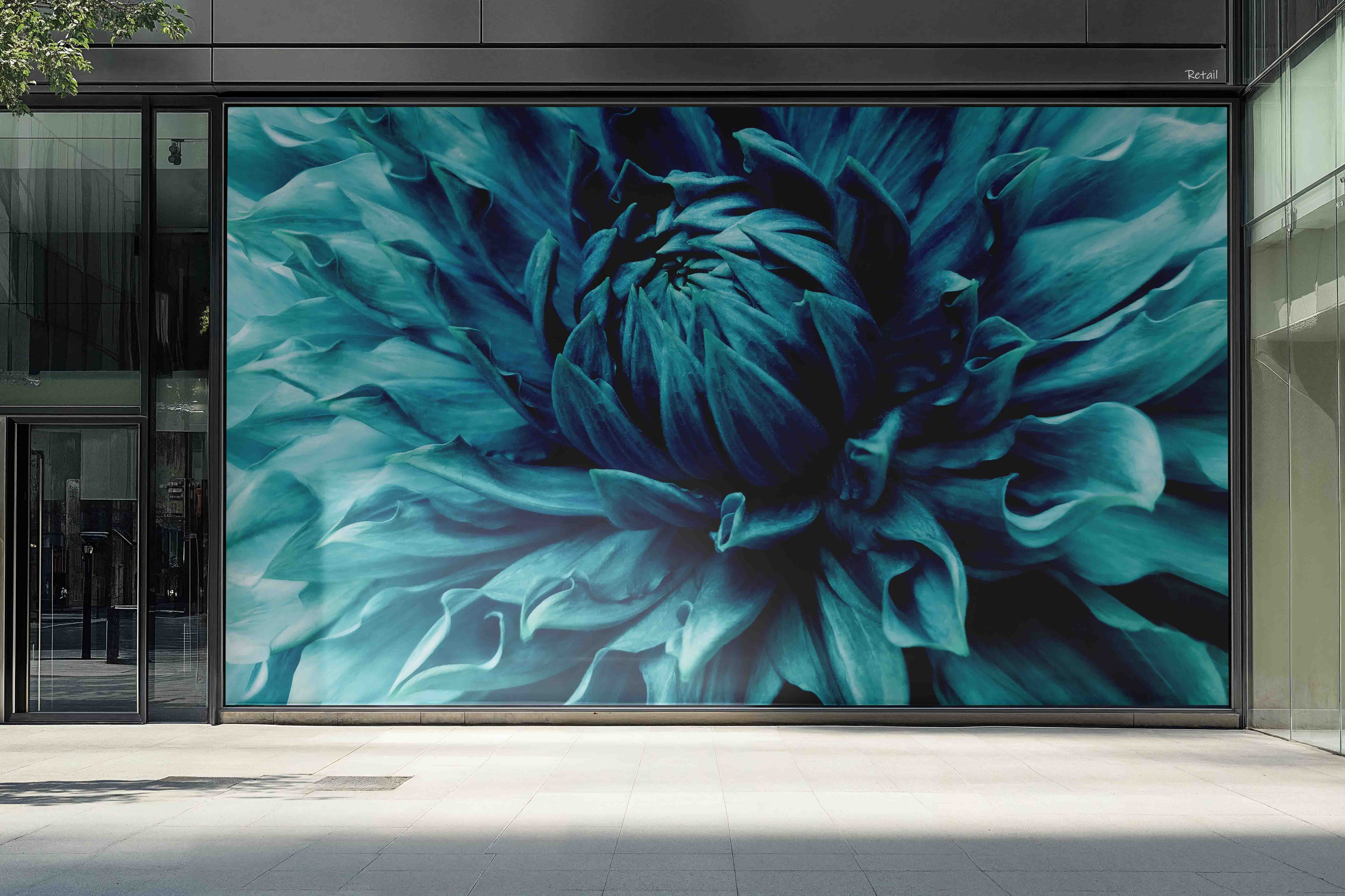 3D Retail Shop Store Market Trade Blue Floral Wall Mural Wallpaper 15