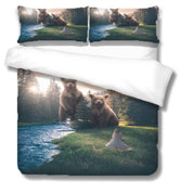 3D Tree Sea Grassland Bear Child Quilt Cover Set Bedding Set Duvet Cover Pillowcases 1187