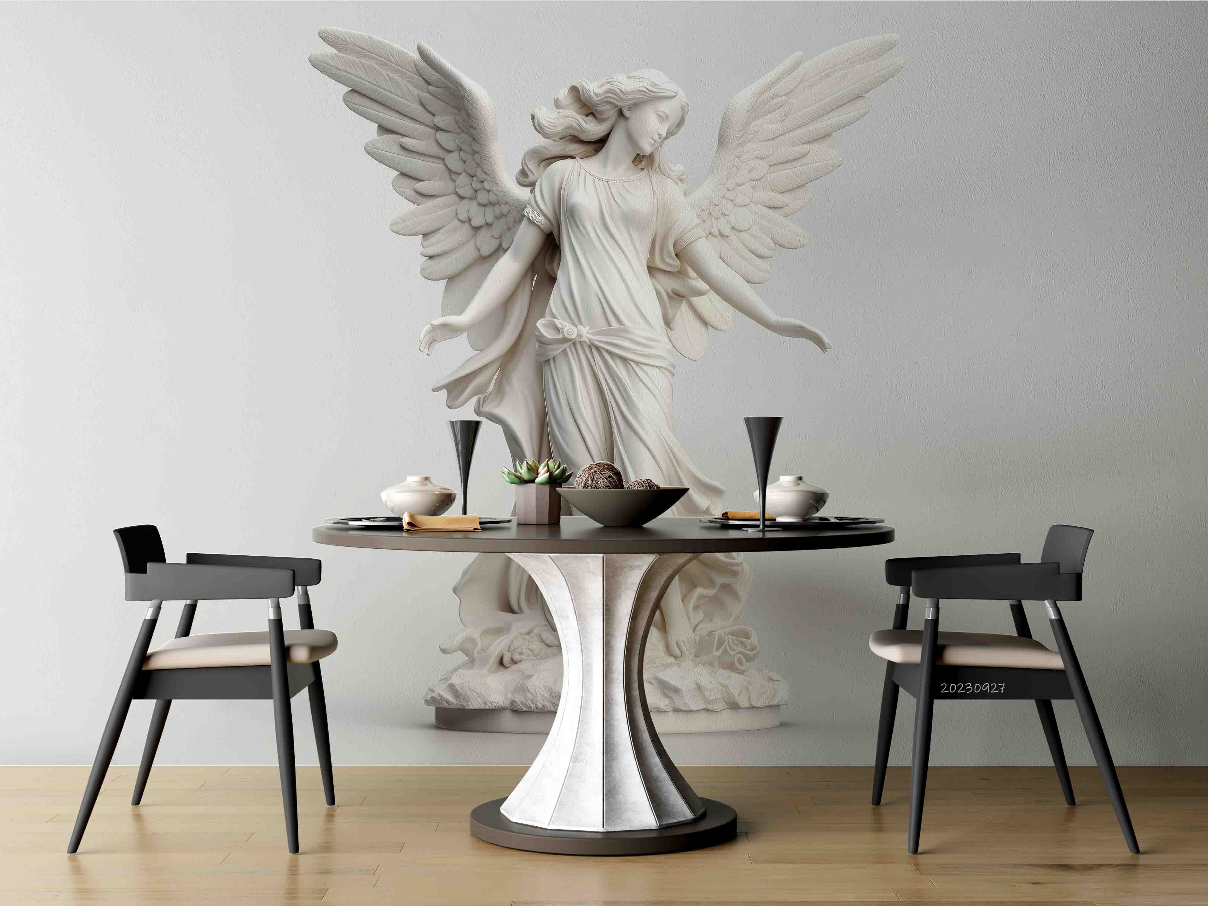 3D Sculpture Angel Wing Wall Mural Wallpaper YXL 2472