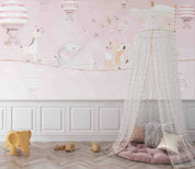3D Bear Mouse Fox Elephant Rabbit Deer Hydrogen Balloon Wall Mural Wallpaper YXL 389