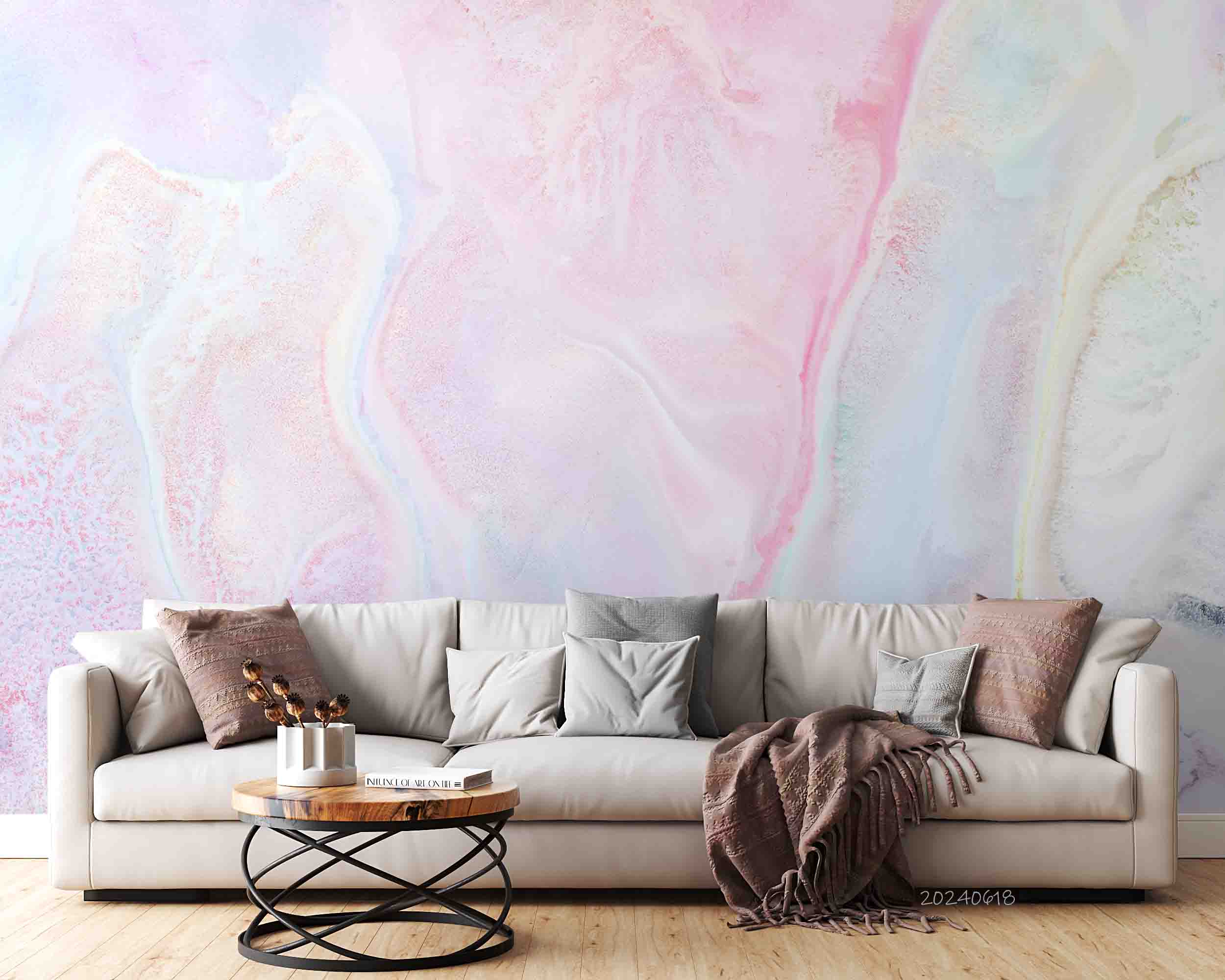 3D Abstract Damaskeen Float Wave Wall Mural Wallpaper YXL 608