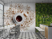 3D Restaurant Snack Bar Coffee Shop Wall Mural Wallpaper 57