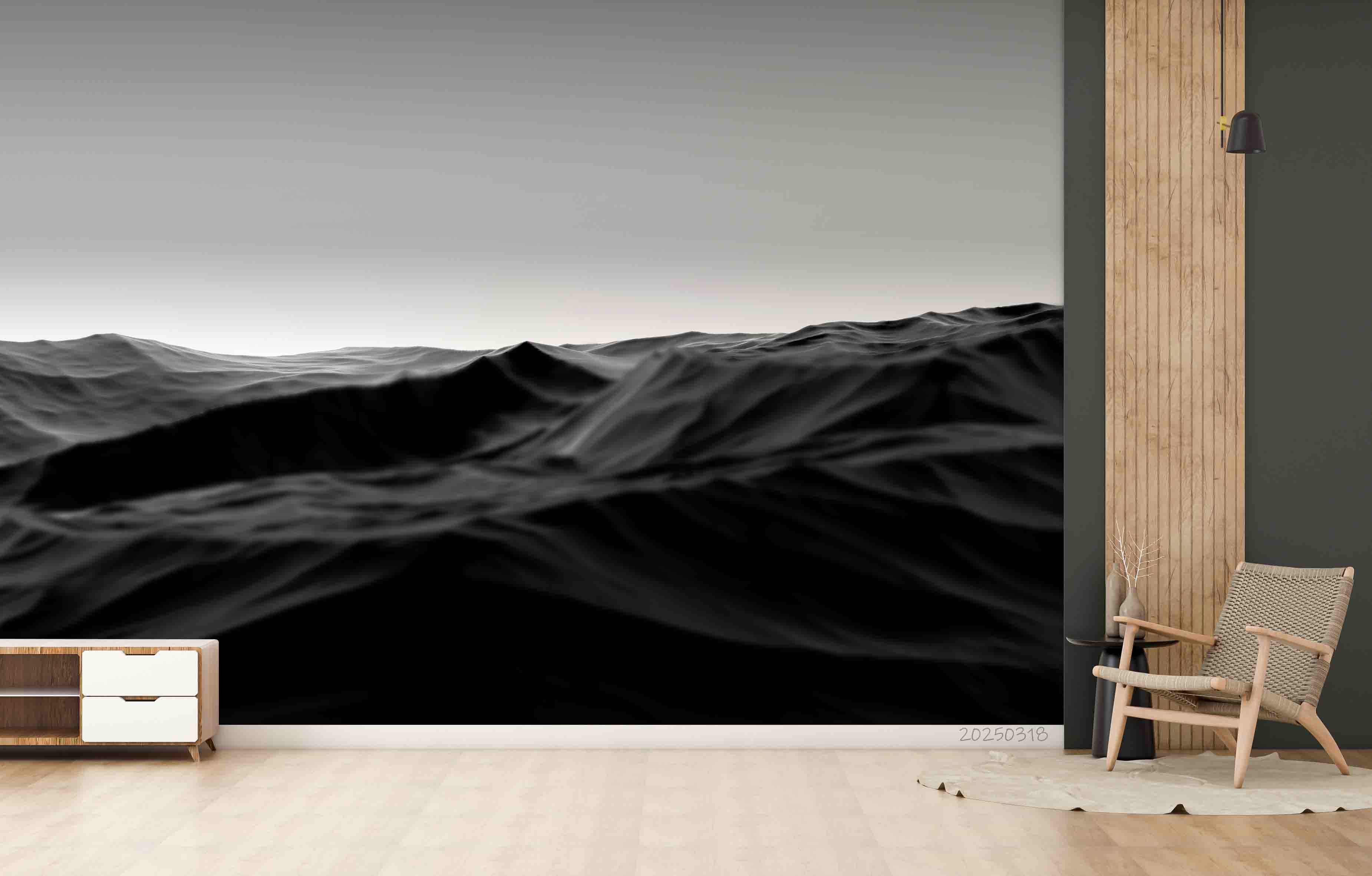3D Grey Sky Mountain Range Natural Landscape Wallpaper Wall Mural Wall Decor Wall Art Wall Sticker Remoable Wallpaper 2