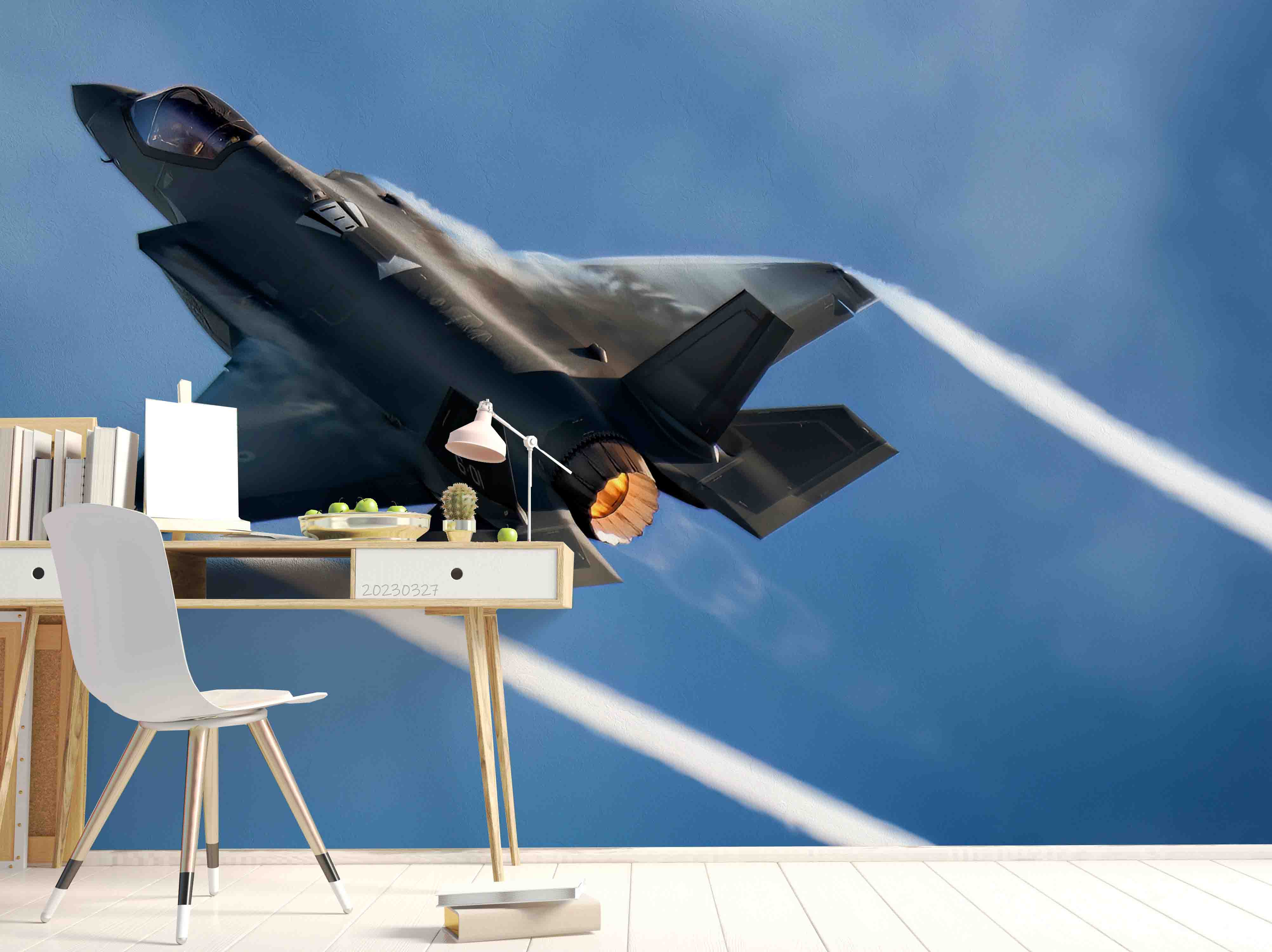 3D Air Force Showcases F-35A Lightning II Aircraft Wall Mural Wallpaper GD 5380- Jess Art Decoration