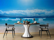 3D Sandbeach Sea Cloud Spindrift Wall Mural Wallpaper YXL 2613